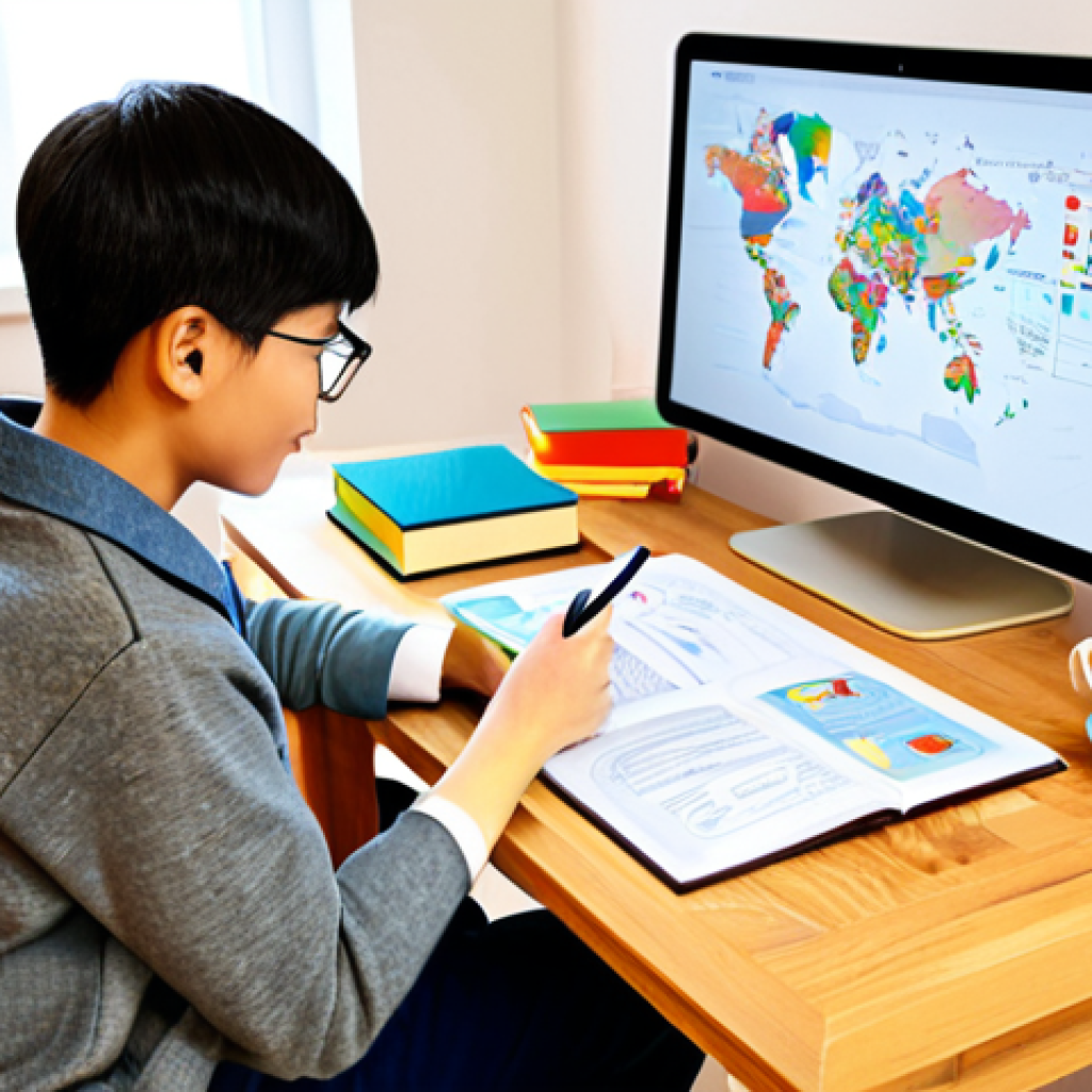 Learning with Mindmaps**
"A student sitting at a wooden desk in a brightly lit, cozy study room, using a colorful mindmap on a tablet to study for an exam, books and a cup of tea nearby, friendly and approachable atmosphere, appropriate content, fully clothed in casual academic attire, perfect anatomy, natural proportions, safe for work, professional illustration, high quality, family-friendly."
**